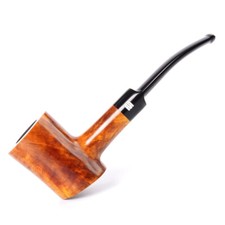 Briar Poker Pipe Handmade Wooden Tobacco Pipe 9mm Filter Bent Curved Saddle Stem picture