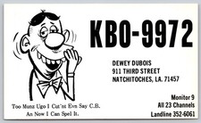 Vintage KBO-9972 Dewey DuBois Natchitoches LA CB Radio QSL Postcard B64 picture