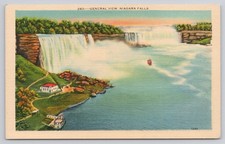 General View of Niagara Falls from Falls View Bridge Vintage Linen Postcard picture