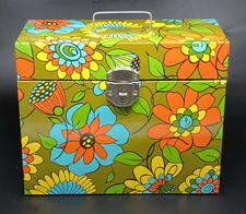 Vtg Ballonoff Storage Box Retro 70s MCM Groovy Flower Power Divider Mod No Key picture