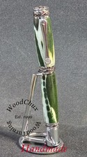 Handmade Exotic Alligator Jaw Bone & Green Resin Rollerball Or Fountain Pen 1617 picture