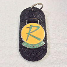 Vintage Leather Car Keychain Vintage Key Ring Key Fob Rambler Green/Yellow NOS picture
