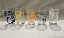 Vtg Mixed Lot Nursery Rhymes Set of 5 Glass Glasses Tumblers Hazel Atlas Federal picture