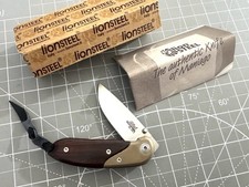 LIONSTEEL Italy 'Mini' Early 440C Steel Linerlock Santos Wood Handle Knife NIB picture