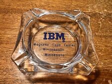 Rare Vintage IBM Ashtray Glass Advertising Magnetic Tape Center Minneapolis Minn picture
