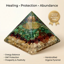 Orgone Energy Pyramid | Green Aventurine Garnet Citrine Orgonite Pyramid picture