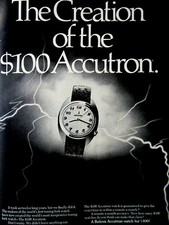 1973 Bulova Accutron-LIGHTENING Original Print Ad 8.5 x 11