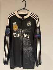 adidas Real Madrid Long Sleeve 7 Ronaldo Black Jersey With Gold Patch From Japan picture