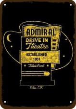 1951 ADMIRAL Drive-In Theatre TULSA OKLAHOMA Vintage-Look DECORATIVE METAL SIGN picture