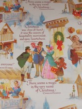 VTG A CHRISTMAS CAROL WRAPPING PAPER TINY TIM CHARLES DICKENS 20