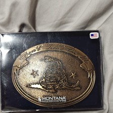 Montana Silversmiths Don't Tread On Me Gadsden Snake Belt Buckle Western picture