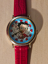VTG 1997 Betty Boop Watch Hearts New Strap & Battery Tested Working Dinobros picture