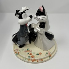 WB Studio Store Looney Tunes Pepe Le Pew & Penelope Wedding Cake Topper With Box picture