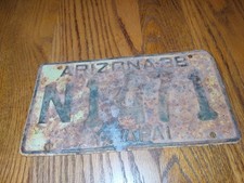 *Distressed* 1938 YAVAPAI COUNTY, ARIZONA LICENSE PLATE  picture