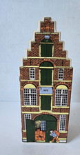 Vintage Polychroom Delft House Coin Bank Hand Painted W/Stopper 7