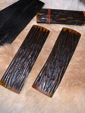Antler Jigged Camel Bone Scales, 5” X 1/1/2” X 1/4”, knife making, Nice amber. picture