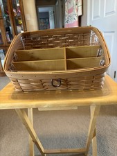 Longaberger 2009 Large Desktop Organizer Basket with Wood Dividers picture