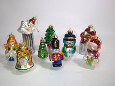 Vintage Blown Glass Christmas Ornaments Lot Of 9 Santa Snowman Angel Tree 1A picture