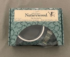 Pfaltzgraff Naturewood 2 Pc Stoneware Dip Serving Set in Box Bowl & Spreader picture