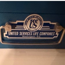 Vintage United Services Life Companies  Policy Lock Box DC Military Insurance. picture