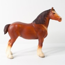 Breyer 83 Clydesdale Mare Horse Matte Chestnut Bald Face Grey Hooves 4 Socks picture