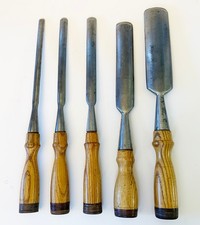 Vintage Greenlee Lathe Chisels Wood Turning Gouges – Set of 5 Woodworking Tools picture