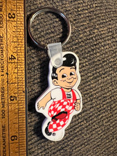 NOS Big Boy Restaurant Keychain/ Keyring White Vinyl Rubber picture
