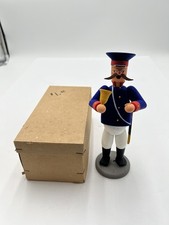Vintage Erzgebirge German Policeman Incense Smoker Wood Figure w/ Original Box picture