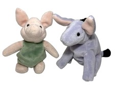 VTG Gund Classic Winnie The Pooh Lot 2 Piglet Eeyore Donkey Pig Beanie Plush 6