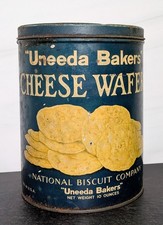 Antique Uneeda Bakers Cheese Wafers Tin National Biscuit Company Nabisco 10 Oz picture