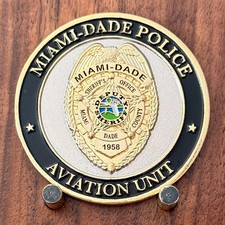 Miami Dade Police Aviation Unit Serving From Above Challenge Coin  W#26 picture