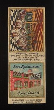 1930s DIAMOND QUALITY Joe's Restaurant Jos. J. Sartori Brooklyn Coney Island NY picture