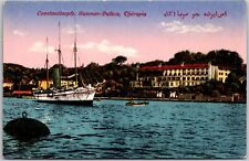 Constantinople Turkey  Summer Palace Therapia Ship Boat Sailing Postcard picture