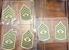 Vintage USMC Musician Band Rank Chevron Patches Green Khaki NOS 3 Pairs E6 E8 E9 picture