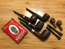 tobacco pipe vintage estate lot good great shape unique set 😎 empty tobacco tin picture