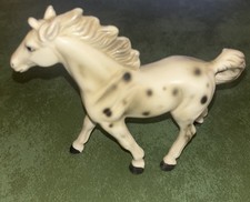 Vintage Olimco Porcelain Horse Figurine Appaloosa White Gray Japan Running #231 picture