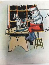 Santa Claus Working in His Workshop Christmas Postcard Xmas picture
