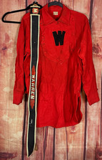 Antique Pre-1947 Cairns & Bro Wool Fire Jacket & Leather Warren Parade Belt Set picture