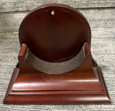 1997 CHELSEA 4 1/2 INCH DIAL BRASS BAROMETER OR SHIP'S BELL CLOCK MAHOGANY BASE picture