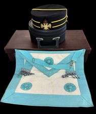 Vintage Masonic Regalia Lot 32° Scottish Rite Hat Apron Toye Kenning D. Turin picture