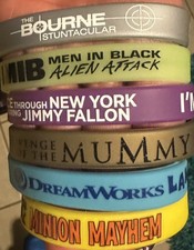 Universal Studios Rubber Celebration Bracelets Set Of 15 picture