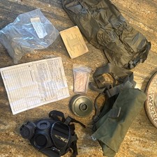 USGI M40A1 Gas Mask Kit Sz SmCarry Bag Hood, Waterproof Bag Genuine Army Issue picture