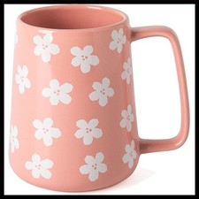 Massive 24oz Ceramic Coffee Mug with 3D Floral Design - Pink Elegance picture