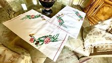 Hand Embroidered Vintage White Floral Pillow Cases picture