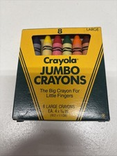 Vintage 1985 Binney & Smith Crayola Jumbo Crayons 8 Count Box Made in the USA picture