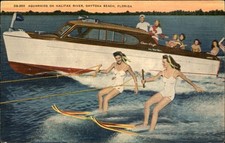 Daytona Beach FL Aquamaids Water Skiing c1950s-60s Vintage Postcard picture