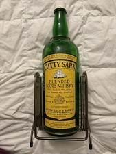 Vintage Cutty Sark 1 Gallon Whisky Bottle w/ Brass Tilt Cradle Bar Display picture