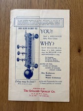 c1905 ADVERTISING BOOKLET RELIANCE SAFETY WATER COLUMNS RELIANCE GAUGE CLEVELAND picture