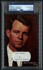 Robert F. Kennedy signed 3.5x5 U.S. Attorney General Custom Cut PSA Slabbed picture