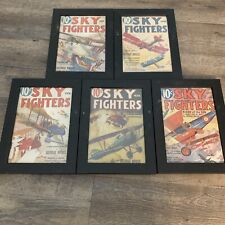 5 professionally framed SKY FIGHTERS comic books picture